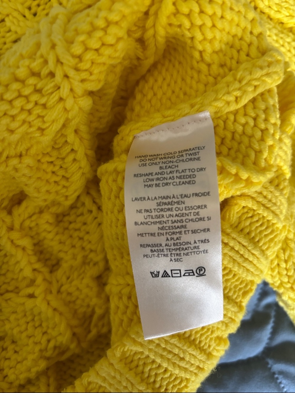 Anthropologie Free People Sandre bright yellow chunky knit sweater sz small - Picture 9 of 11